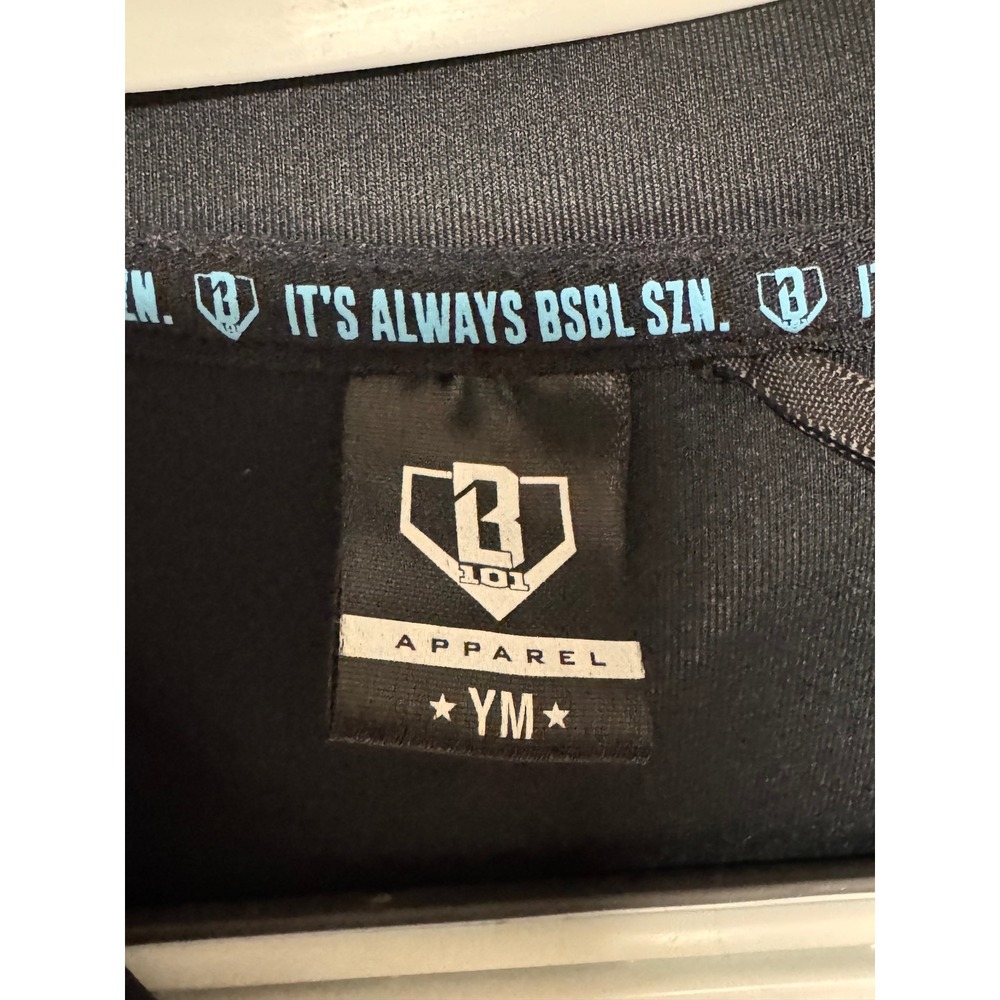 Baseball 101 BL101 BSBLSZN Performance Hoodie Black Blue Kids Youth Medium YM - Picture 5 of 6